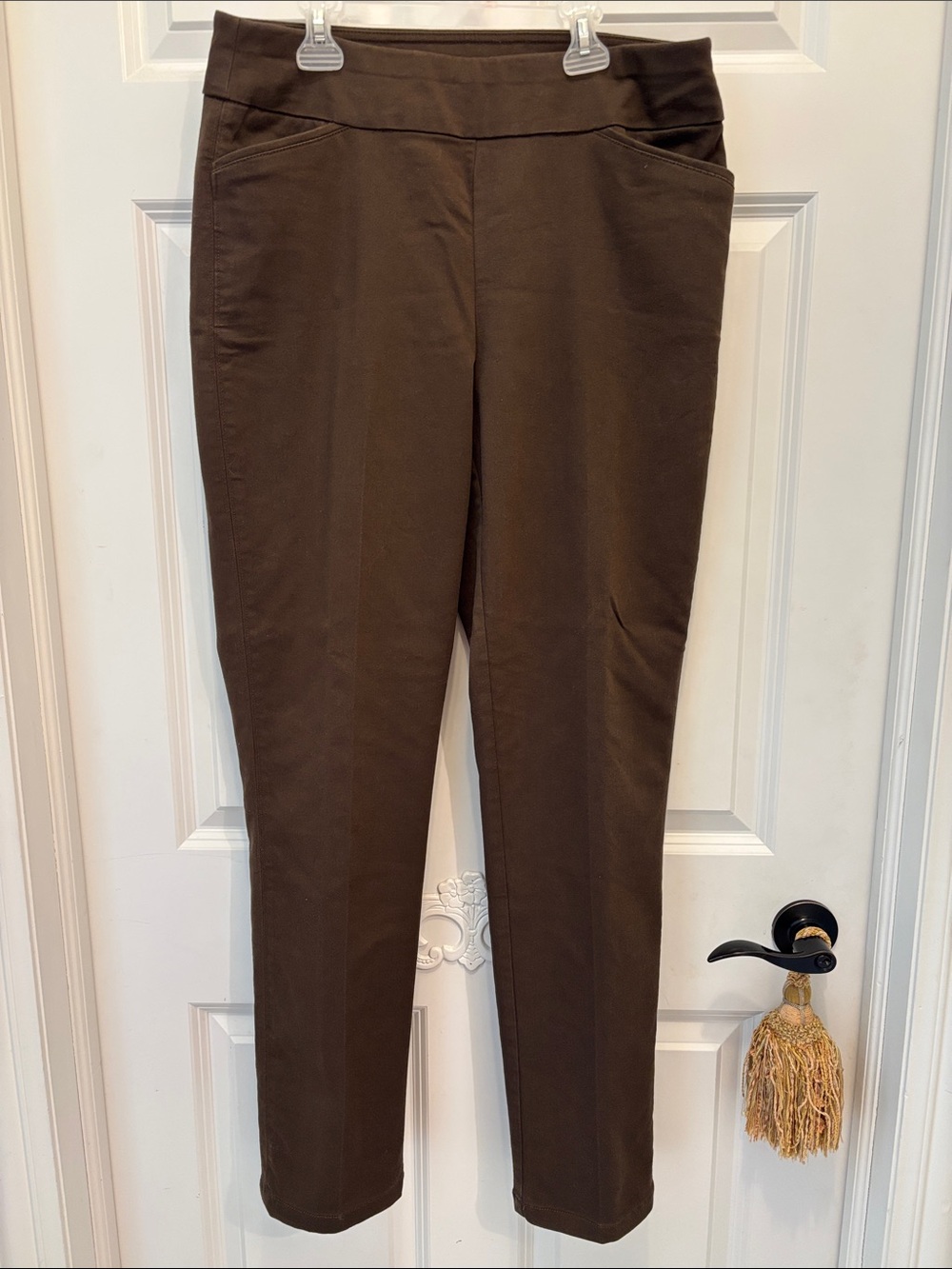 croft & barrow‎ Chocolate Brown Pull-On Straight Leg Pants 10 long
